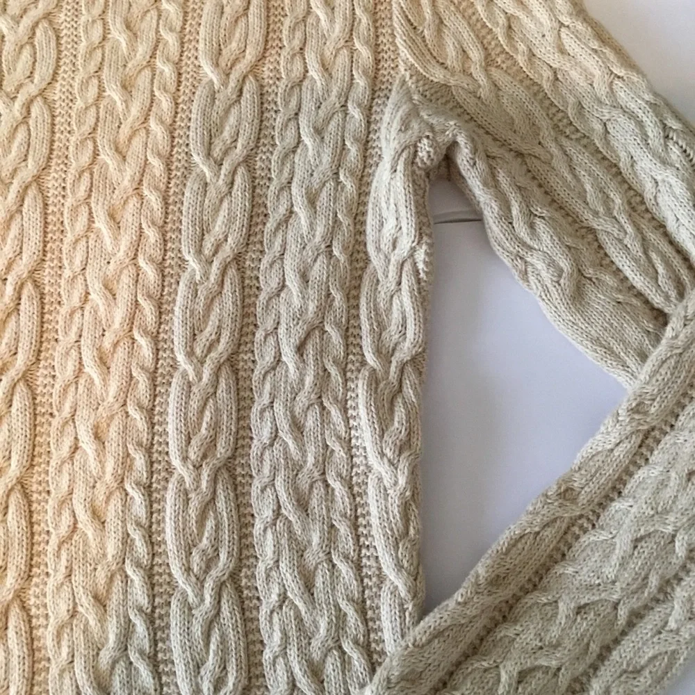 Ralph Lauren Cream Cable Knit Scoop Neck Sweater - Picture 11 of 11